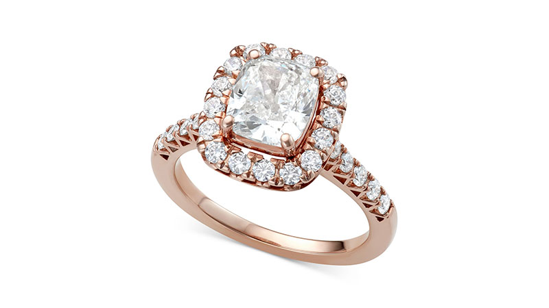 Diamond Cushion Halo Engagement Ring