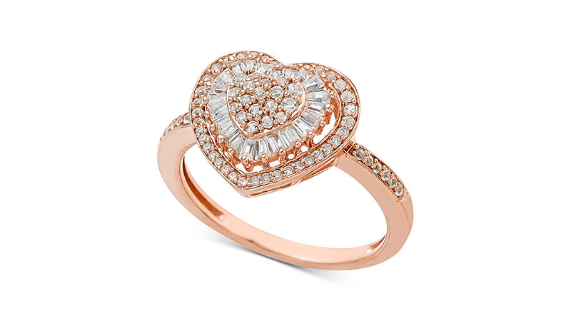 Diamond Heart Cluster Ring