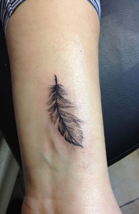 Feather Wrist Tattoo