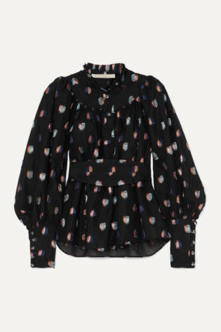 Kasia Belted Fil Coupé Organza Blouse