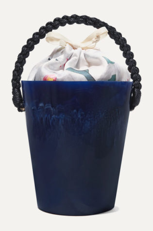 Lirlo Rope Trimmed Marbled Acetate And Satin Tote