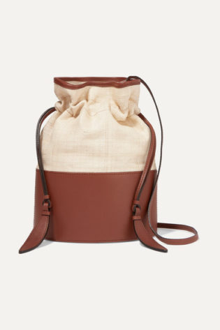 Lola Raffia And Leather Shoulder Bag