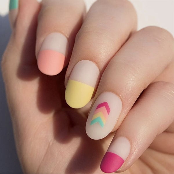 Oval Matte Acrylic Nails