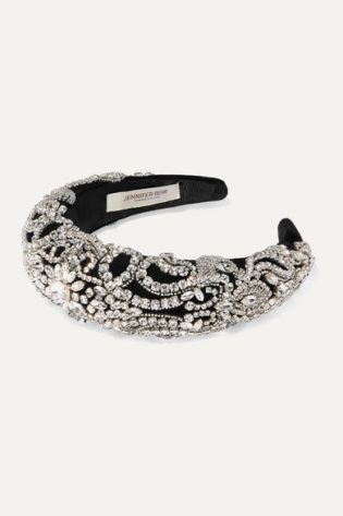 Reina Crystal Embellished Velvet Headband