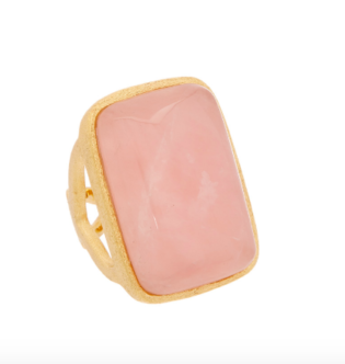 Rivka Friedman 18k Clad Rose Quartz Ring