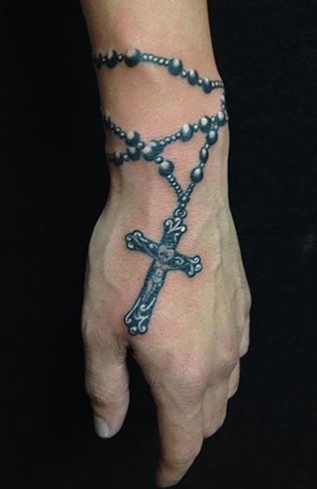 57 Impressive Rosary Wrist Tattoos Design