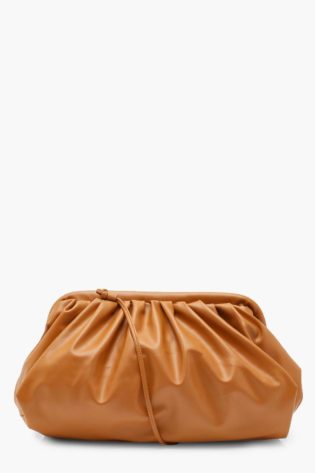 Slouchy Oversized Pu Clutch & Strap Bag