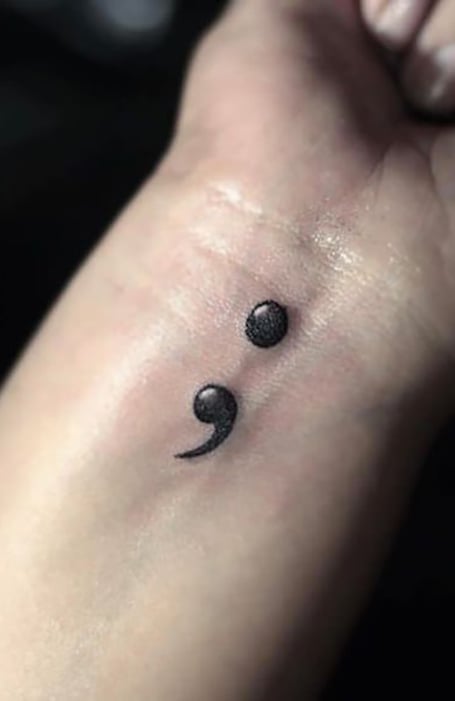 Semicolon Wrist Tattoo