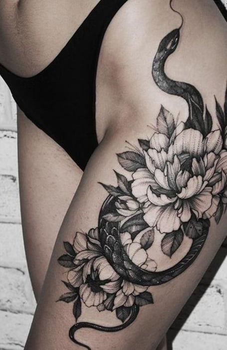Pin by Brittany Calnacasco on Tatttoes  Floral thigh tattoos Tattoos for  women Flower thigh tattoos