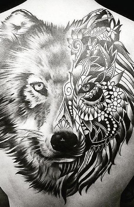 Top more than 76 tribal wolf back tattoo best - thtantai2