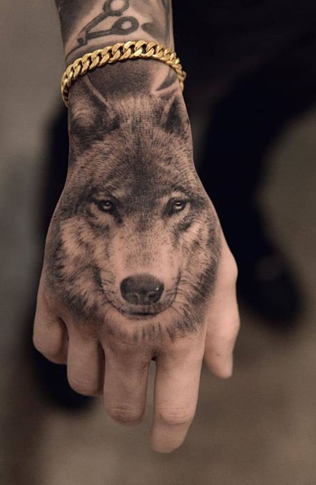 Wolf Hand Tattoo