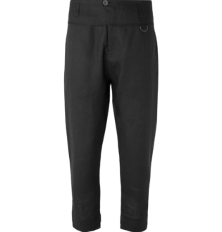 Black Black Slim Fit Tapered Cropped Linen Trousers | Isabel Benenato | Mr Porter