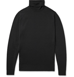 Black Cherwell Merino Wool Rollneck Sweater | John Smedley | Mr Porter