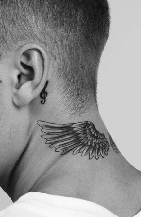Justin Bieber Inspired Tattoo Wings Neck Temporary  Etsy Hong Kong