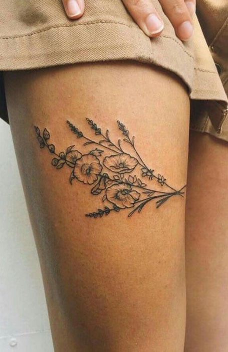 Cute Thigh Tattoo