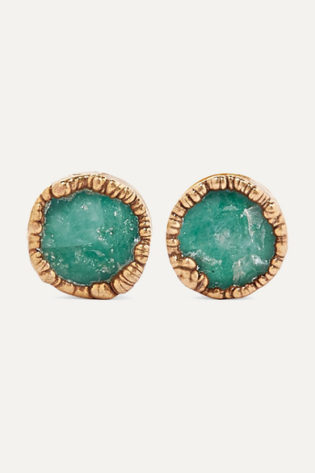 Gold Plated Emerald Earrings