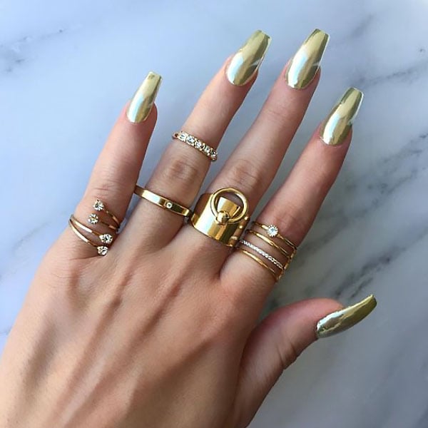 Gold Chrome Nails