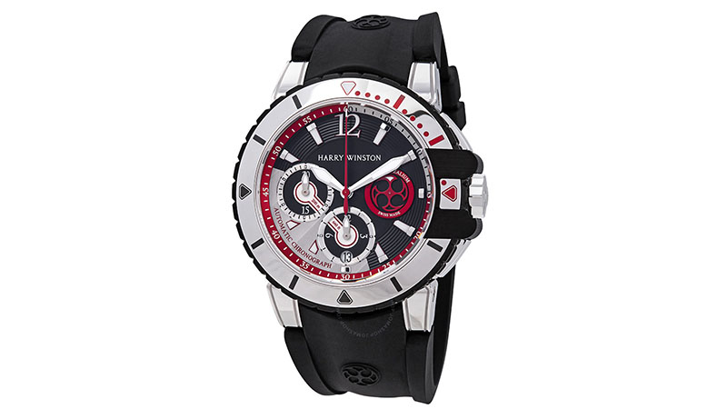 Harry Winston Ocean Diver Chronograph Men's 18k White Gold Watch