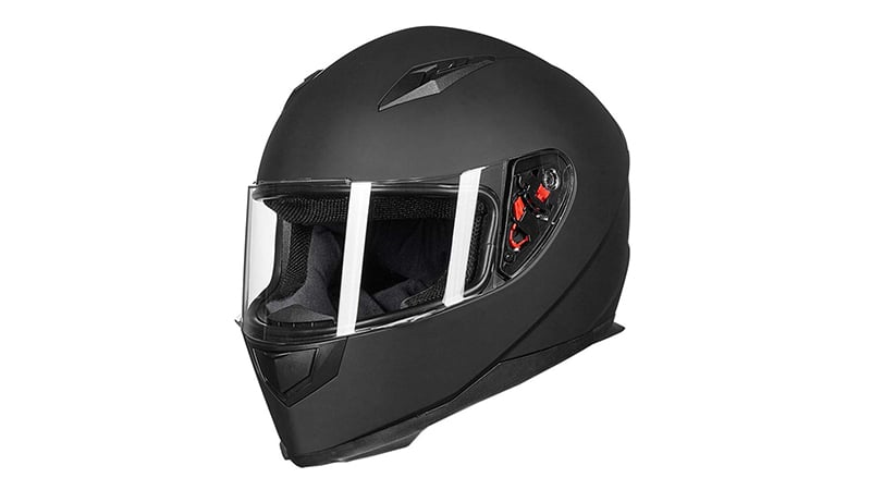 Ilm Full Face Matte Black Motorcycle Street Bike Helmet