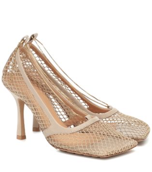 Mesh And Leather Pumps