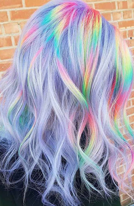 Medium Length Rainbow Hair