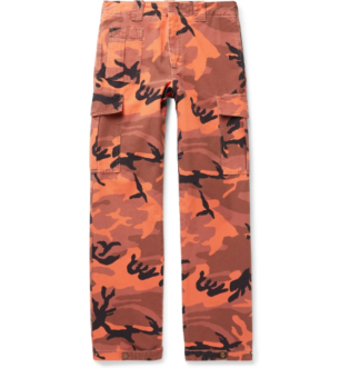 Orange Camouflage Print Cotton Canvas Cargo Trousers | Mcq Alexander Mcqueen | Mr Porter