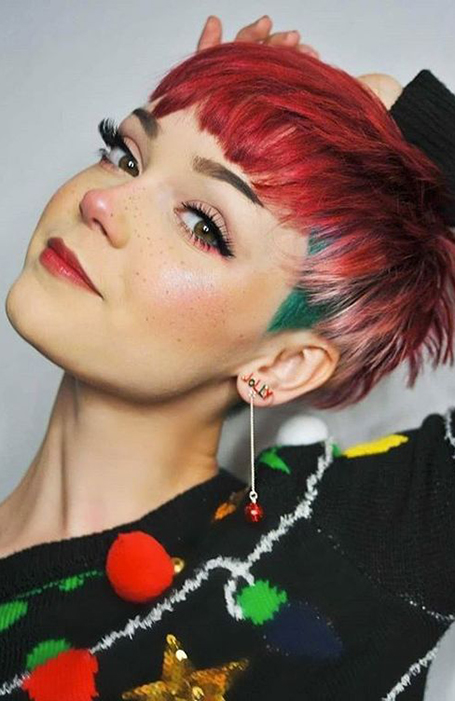 Rainbow Hair Pixie Cut