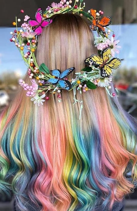 Rainbow Hair With Accessories
