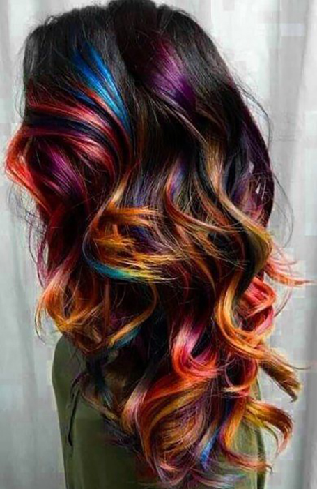 Rainbow Ombre Hair