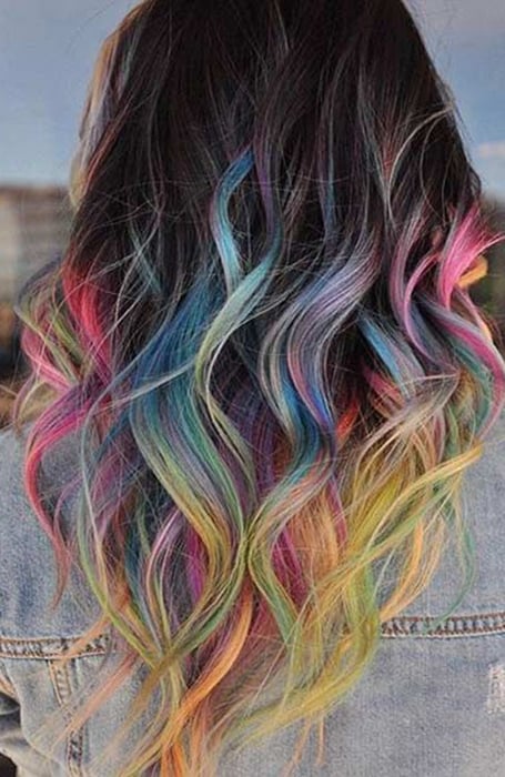 Rainbow Tips Hair