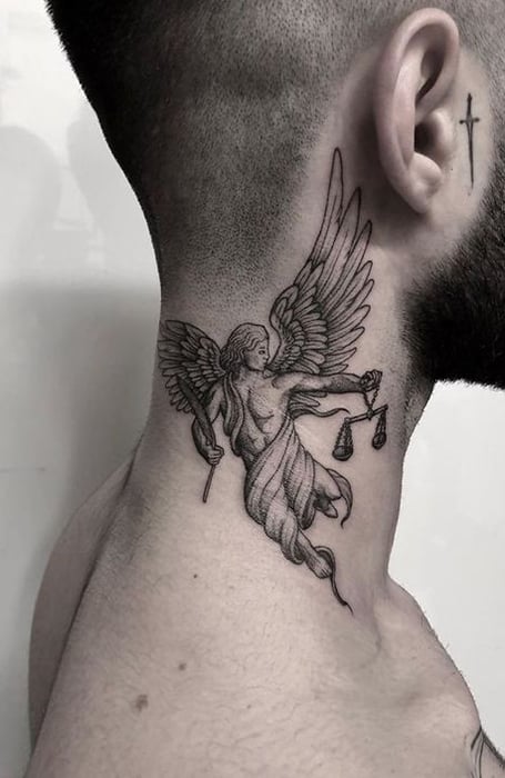 guardian angel neck tattoos for menTikTok Search