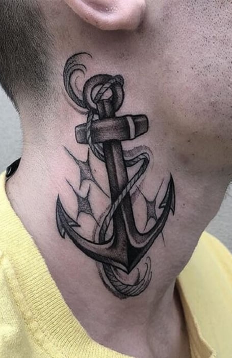 27 Lovely Anchor Neck Tattoos  Tattoo Designs  TattoosBagcom