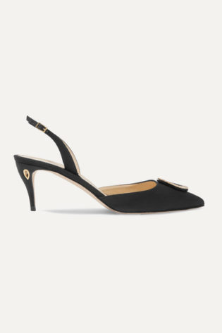 Vittorio 65 Crystal Embellished Grosgrain Slingback Pumps