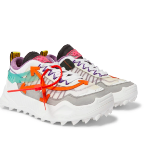 White Odsy 1000 Suede, Mesh, Leather And Rubber Sneakers | Off White | Mr Porter