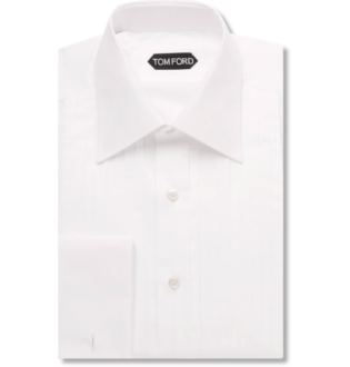 White White Slim Fit Pleated Bib Front Cotton Shirt | Tom Ford | Mr Porter