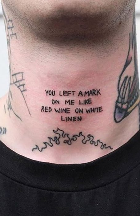 neck tattoos words