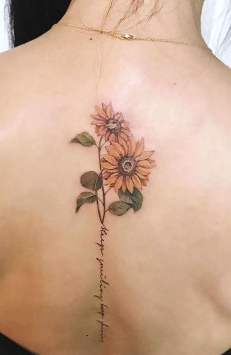 Back Sunflower Tattoo