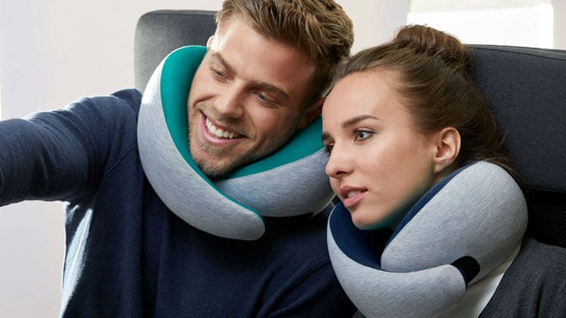 Soft Comfortable Velour Cover Head Support Pain Relief Neck Pillow with Eye Mask LAN SHAN QUE Travel Pillow for Airplane Car Sleeping Rest
