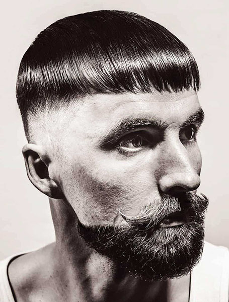 Bowl Cut + Drop Fade + Wet Hair