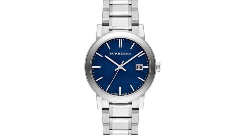Burberry Embossed Blue Dial Stainless Steel