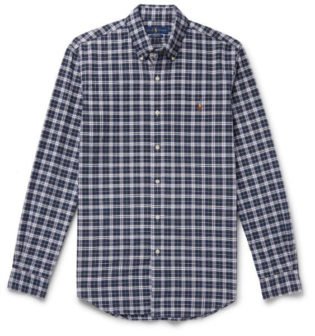 Button Down Collar Checked Cotton Shirt