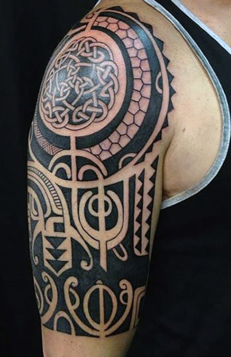 80 Tribal Shoulder Tattoos For Men  Masculine Design Ideas