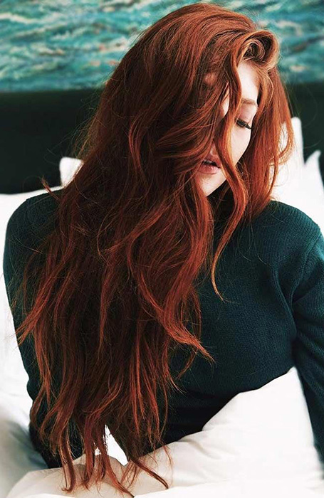 natural dark red hair