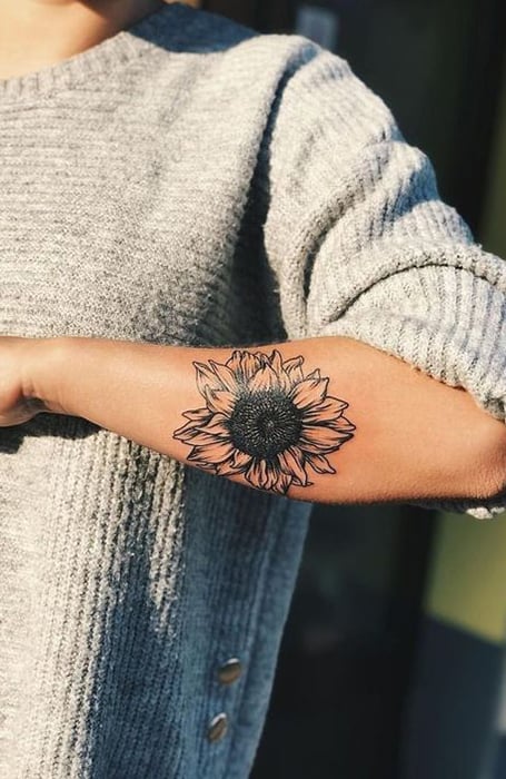 Forearm Sunflower Tattoo