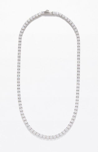 King Ice Silver Tennis Chain Necklace