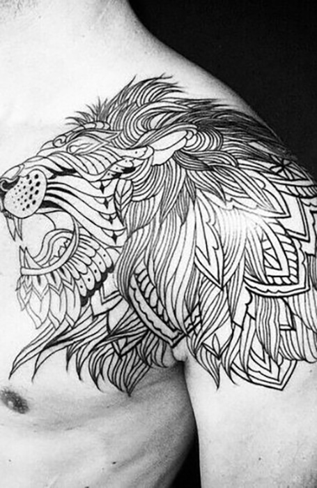 Lion Shoulder Tattoo