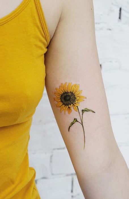 Realistic Sunflower Tattoo