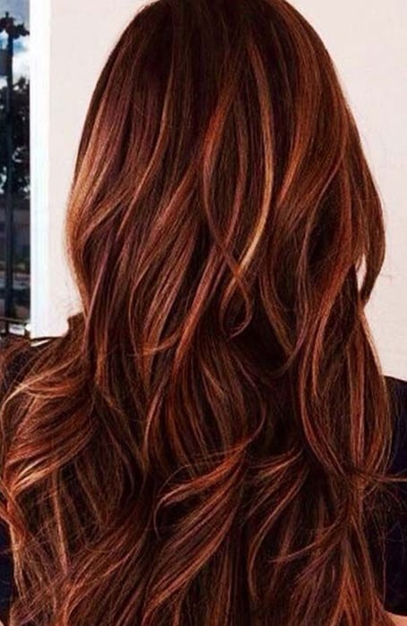 Red And Blonde Highlights On Dark Hair
