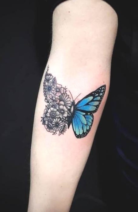 Sunflower Butterfly Tattoo