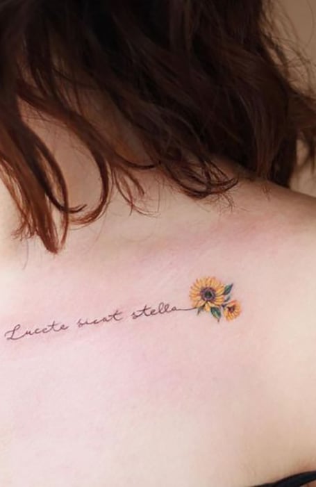 Sunflower Tattoo With Name